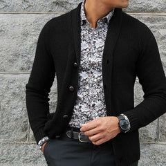 Severin - Herren Strickjacke für den Herbst in Schwarz