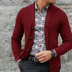 Severin - Herren Strickjacke für den Herbst in Rot