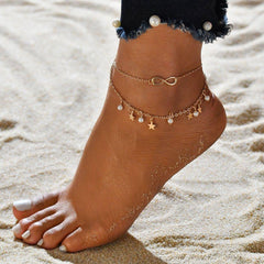 Senta – Sternentanz-Fußkette in Gold