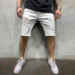 Finn | Lässige Denim Shorts für Herren Freizeit in Weiß