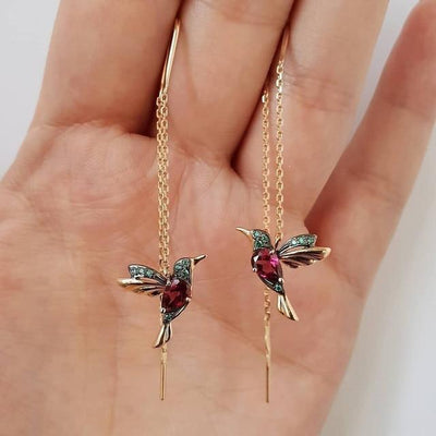 Friederike – Kolibri-Fadenohrringe