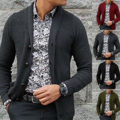 Severin - Herren Strickjacke für den Herbst in Dunkelgrau
