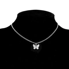 Silberne und Vergoldete Schmetterlingshalskette in Silber 1 Schmetterling