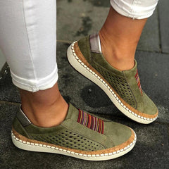 Farida - Atmungsaktive, flache Freizeitschuhe in Grün
