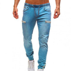 Denim-Jogginghose mit Kordelzug für Herren in Hellblau