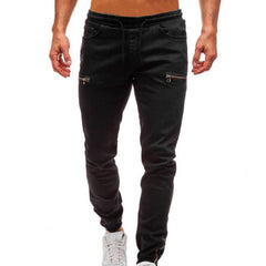 Denim-Jogginghose mit Kordelzug für Herren in Schwarz