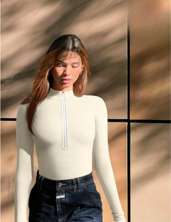 ELEGANT™ | ZIP-UP BODYSUIT in Weiß