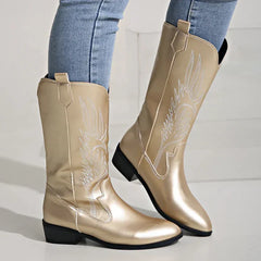 Daniela | Damen Elegant Western Cowboystiefel in Gold