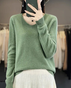 Bianca | Feiner Merino Pullover in Hellgrün