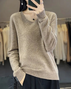 Bianca | Feiner Merino Pullover in Kamel