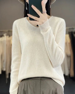 Bianca | Feiner Merino Pullover in Beige