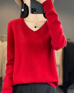 Bianca | Feiner Merino Pullover in Rot