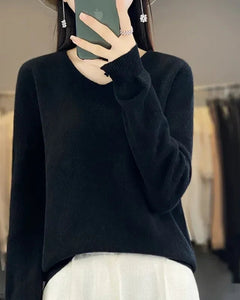 Bianca | Feiner Merino Pullover in Schwarz