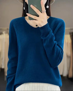 Bianca | Feiner Merino Pullover in Seetangblau