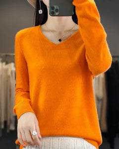 Bianca | Feiner Merino Pullover in Orange