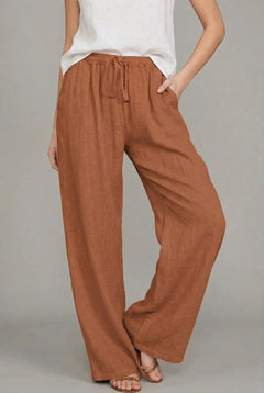 Ragnhild | Weite Hose mit Kordelzugbund in Orange