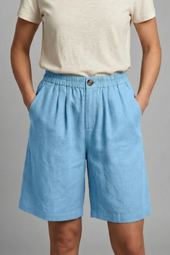 Rania | Damen Bermuda Shorts mit Kordelzug in Himmelblau