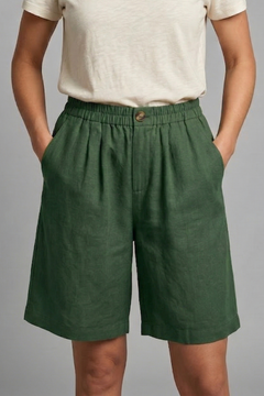 Rania | Damen Bermuda Shorts mit Kordelzug in Grün