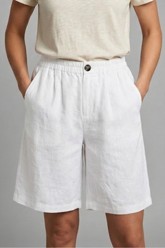 Rania | Damen Bermuda Shorts mit Kordelzug in Weiß