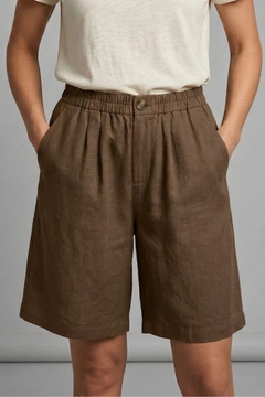 Rania | Damen Bermuda Shorts mit Kordelzug in Braun