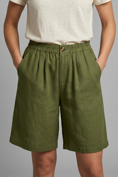 Rania | Damen Bermuda Shorts mit Kordelzug in Armeegrün