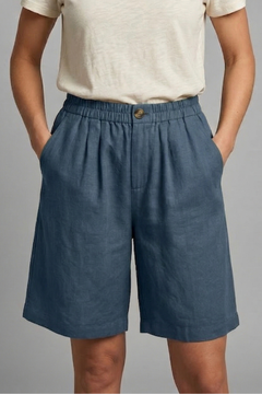 Rania | Damen Bermuda Shorts mit Kordelzug in Blau