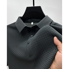Raphael | Herren Strukturiertes Freizeit Poloshirt in Grau