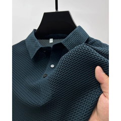 Raphael | Herren Strukturiertes Freizeit Poloshirt in Marineblau