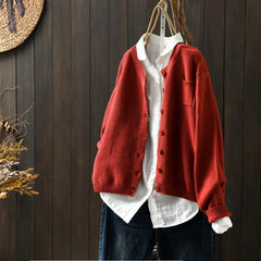Damen Strickjacke in Übergrößer | Bequem in Rot