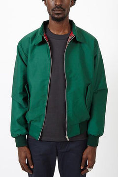 Rex | Herren klassische Harrington Jacke mit Tartan-Futter in Grün