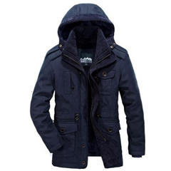 Robuste Winterjacke mit Kapuze für Herren | Warme in Blau
