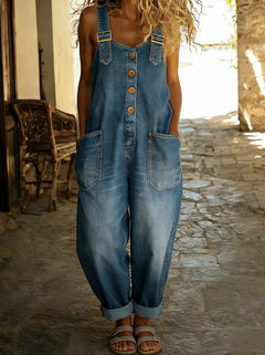 Rocio | Verstellbarer Schnallen-Jeansoverall in Denim