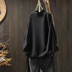 MILOU | GESTRICKTER ROLLKRAGENPULLOVER MIT STIL in Schwarz