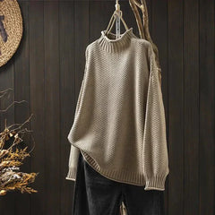 MILOU | GESTRICKTER ROLLKRAGENPULLOVER MIT STIL in Khaki
