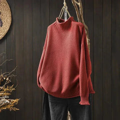 MILOU | GESTRICKTER ROLLKRAGENPULLOVER MIT STIL in Rot