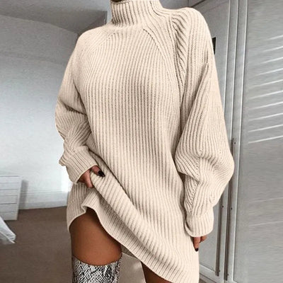 Trendiges Winter-Rollkragenpullover-Kleid - Dorothea