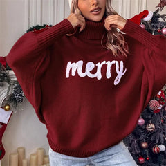Gemütlicher Rollkragenpullover für Weihnachten - Alina in Braun