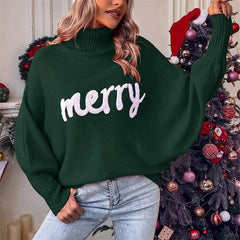 Gemütlicher Rollkragenpullover für Weihnachten - Alina in Grün