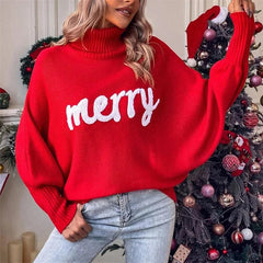 Gemütlicher Rollkragenpullover für Weihnachten - Alina in Rot