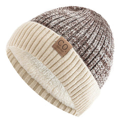 Romy | Damen Gefütterte Retro Strickmütze in Beige