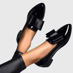 Romy | Damen Loafer mit Schleife in Schwarz