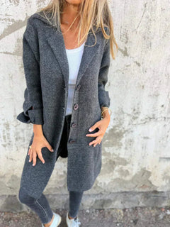 Romy | Langer Kuschelweicher Blazer in Grau
