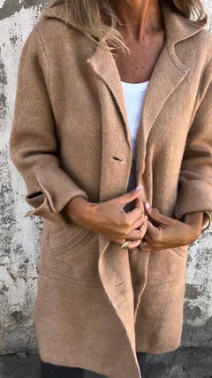 Romy | Langer Kuschelweicher Blazer in Khaki