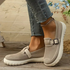 Rosetta | Damen Orthopädische Mesh Sandalen mit Klettverschluss in Beige