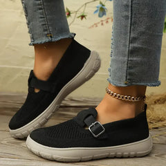 Rosetta | Damen Orthopädische Mesh Sandalen mit Klettverschluss in Schwarz