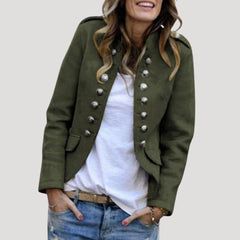 Rowena | Doppelreihige Militärjacke in Grün