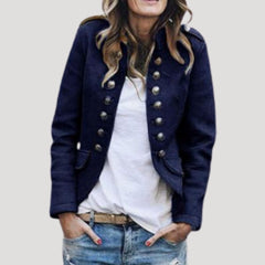 Rowena | Doppelreihige Militärjacke in Marineblau