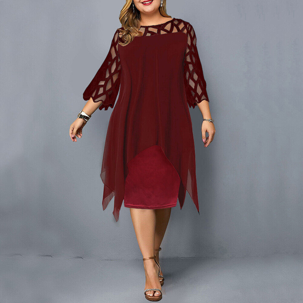 Lacelora™ – Damen Midi-Kleid mit Eleganter Spitze