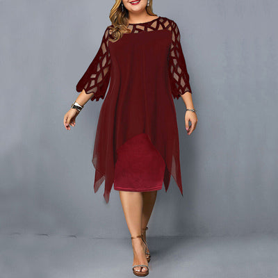 Lacelora™ – Damen Midi-Kleid mit Eleganter Spitze