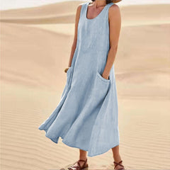 Tosca | Damen Schürzenkleid mit Taschen in Blau